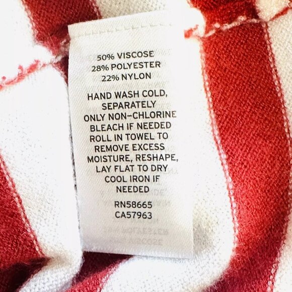 CASLON Women Long Sleeve Pullover V-Neck Hooded Striped Knitted Sweater Sz Large - Picture 12 of 12